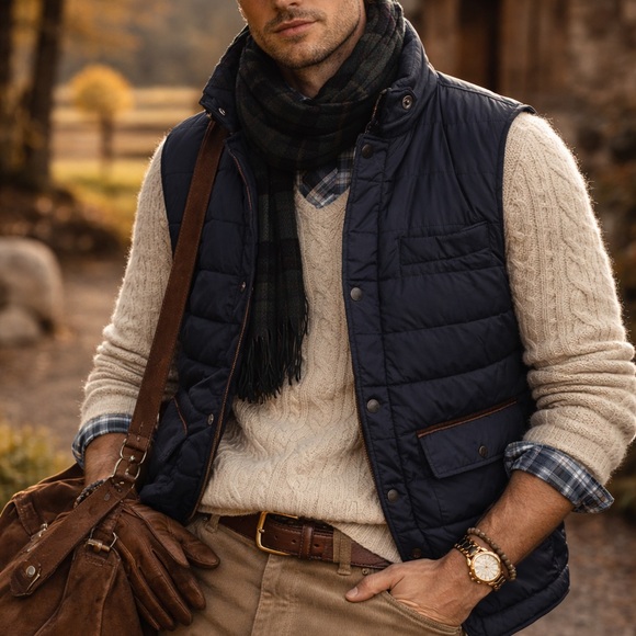 Polo Ralph Lauren Nylon / Suede Trimmed Quilted Vest M - Picture 2 of 9